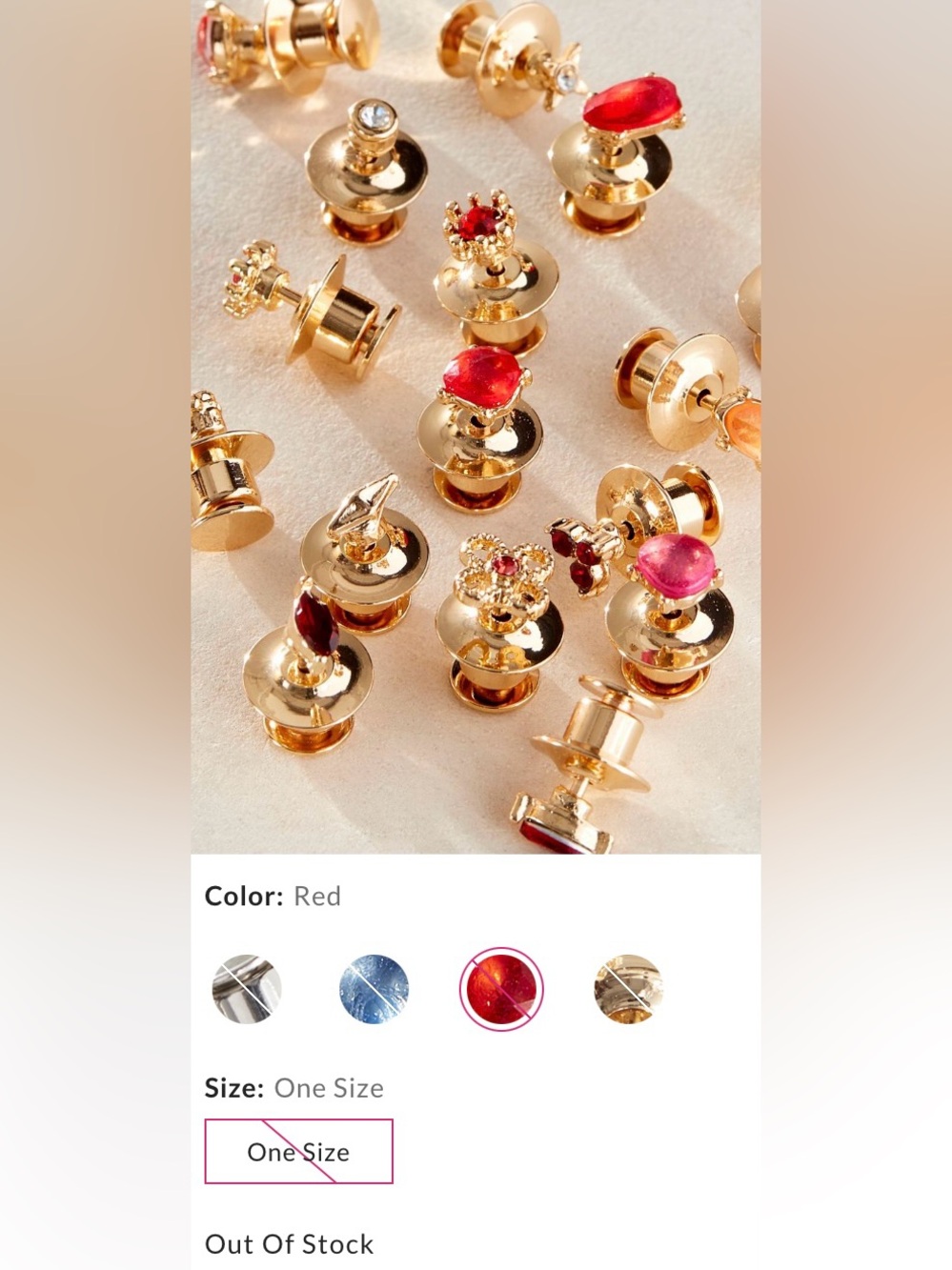 Free People ~ Petite Pin Set ~ Mixed Jewels ~ Red ~ **NWT - Picture 4 of 10